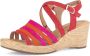 Gabor Rode Roze Oranje Velours Sandalen Multicolor Dames - Thumbnail 3