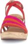 Gabor Rode Roze Oranje Velours Sandalen Multicolor Dames - Thumbnail 4