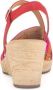 Gabor Rode Roze Oranje Velours Sandalen Multicolor Dames - Thumbnail 6