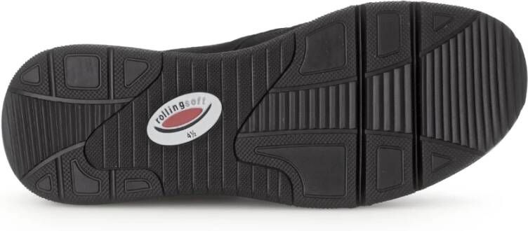 Gabor Rollende Sneaker in Zwart Nubuck
