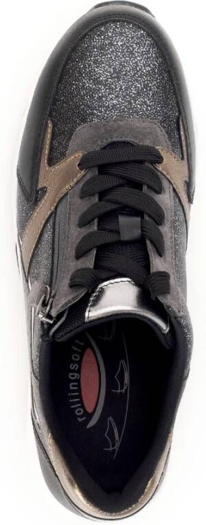 Gabor Rollende sneaker zwart comfortabele wandelschoenen Black Dames