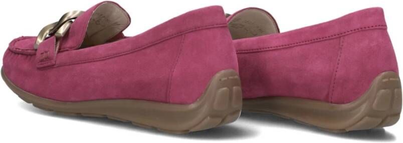 Gabor Roze Suède Loafers met Gouden Detail Pink Dames