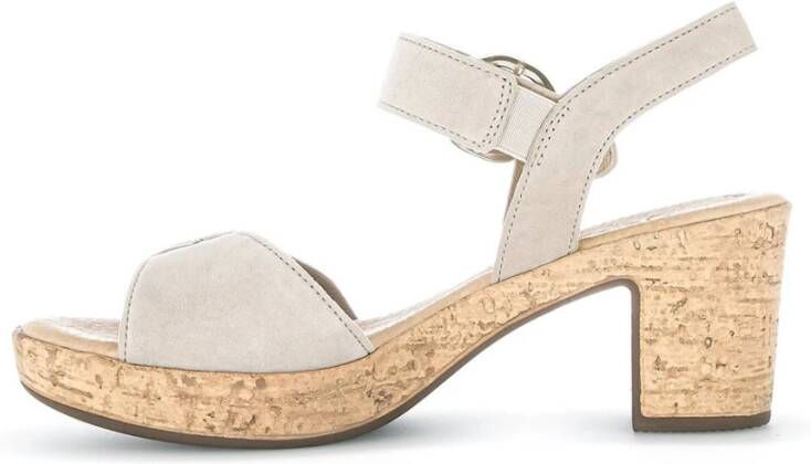 Gabor Sandalettes met hak in Samtchevreau Beige Dames