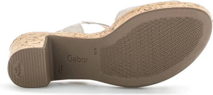 Gabor Sandalettes met hak in Samtchevreau Beige Dames
