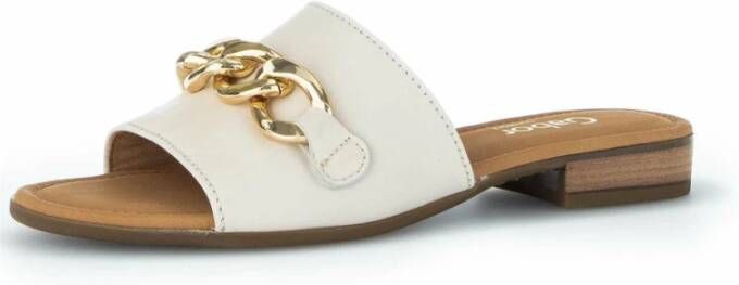 Gabor Softcalf Slip-on met Kettingdetail White Dames