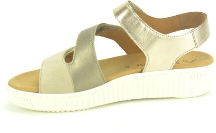 Gabor Taupe Sand Velcro Sneakers Beige Dames