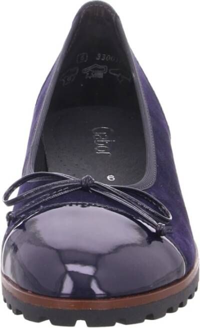 Gabor Velours Ballerina met Rubberen Zool