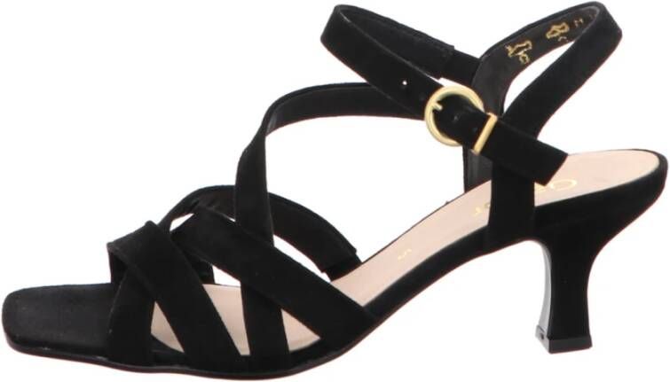 Gabor Velours Sandaal met Trichterabsatz Black Dames