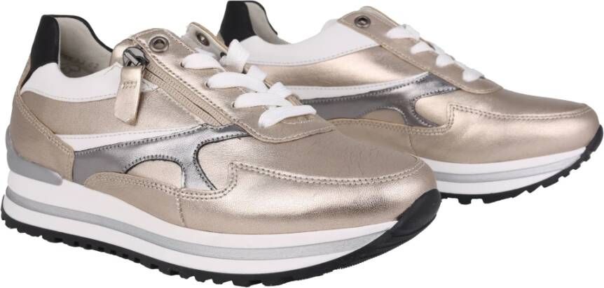 Gabor Wijde pasvorm vetersneaker Zilver mix Multicolor Dames