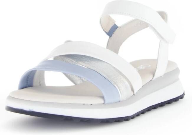 Gabor Witte damessandaal met klittenbandsluiting Multicolor Dames