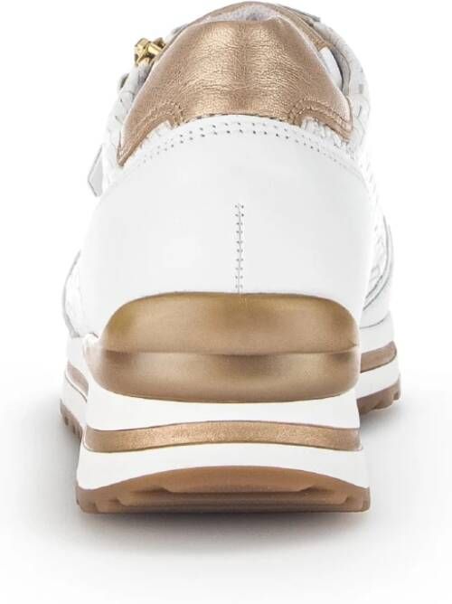 Gabor Witte en gouden manden van glad leer White Dames