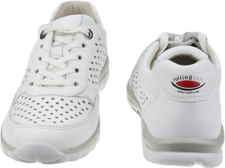 Gabor Witte Geperforeerde Wandelsneaker White Dames