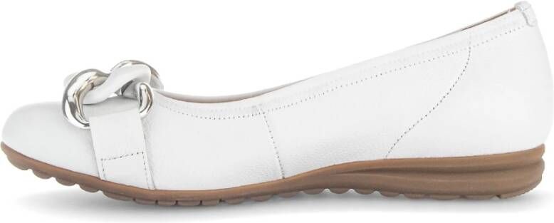 Gabor Witte leren ballerina flats White Dames