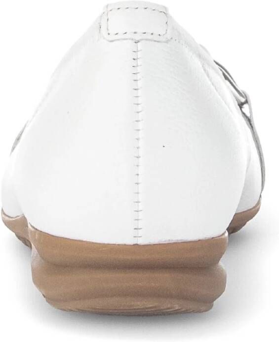 Gabor Witte leren ballerina flats White Dames
