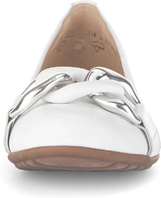 Gabor Witte leren ballerina flats White Dames