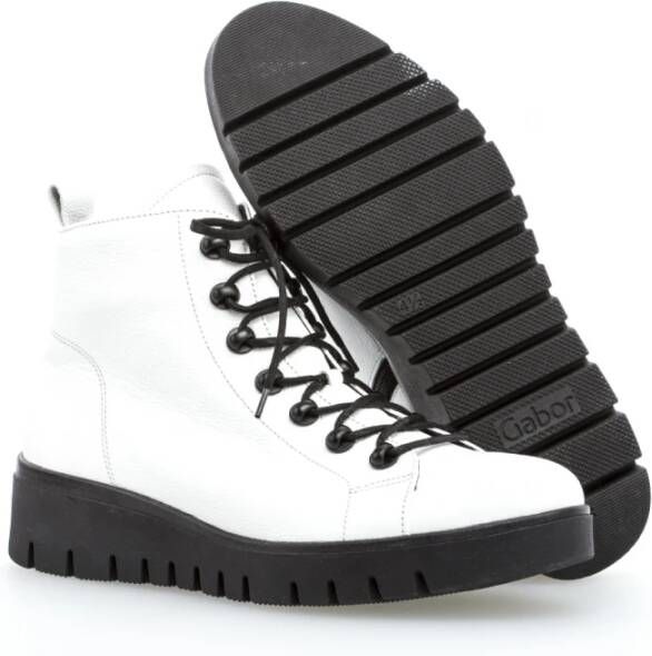 Gabor Witte leren hoge sneakers White Dames