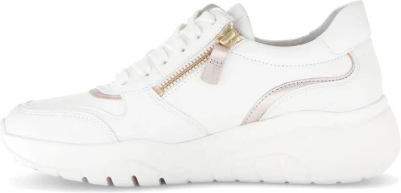 Gabor Witte Leren Sneakers Klassieke Herinterpretatie White Dames