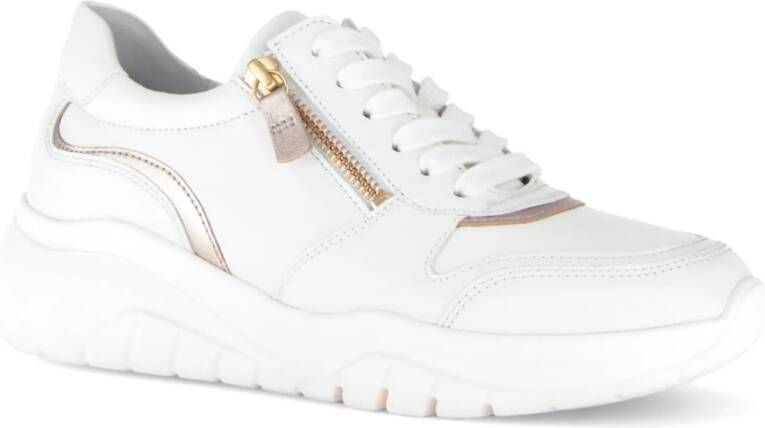 Gabor Witte Leren Sneakers Klassieke Herinterpretatie White Dames