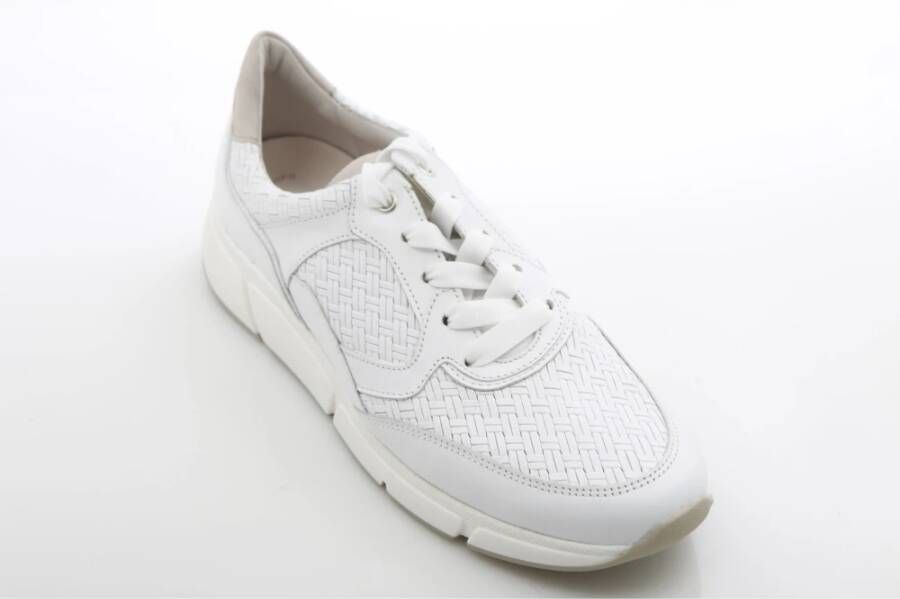 Gabor Witte Leren Sneakers met Dikke Zolen White Dames