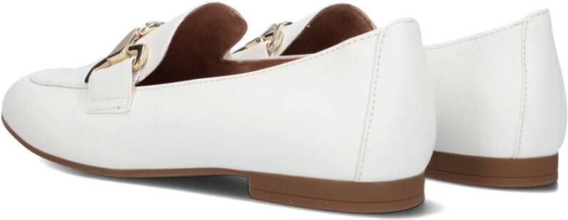 Gabor Witte Loafer met Gouden Details White Dames