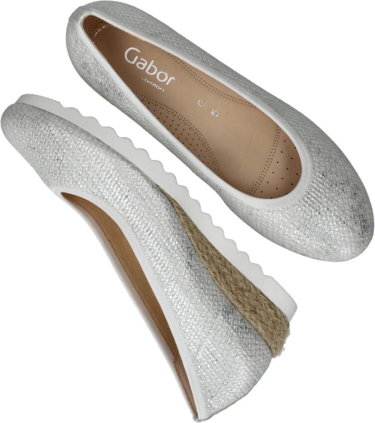 Gabor Zilveren Geweven Sleehak Instappers Gray Dames