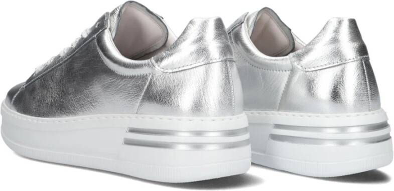 Gabor Zilveren Lage Sneakers Stijlvol Casual Gray Dames
