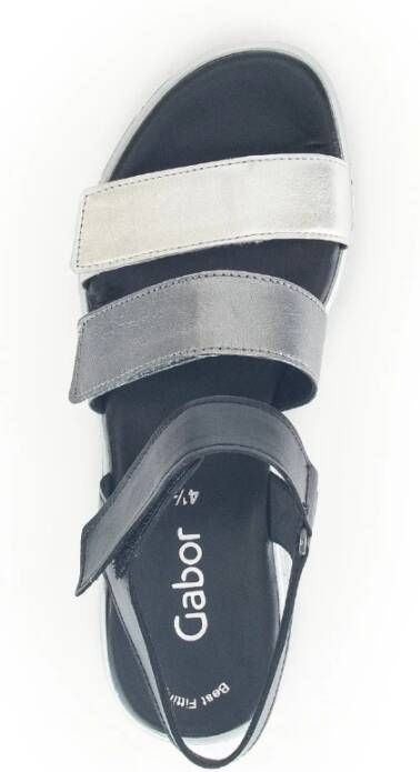 Gabor Zilveren Leren Mix Sandalen Multicolor Dames