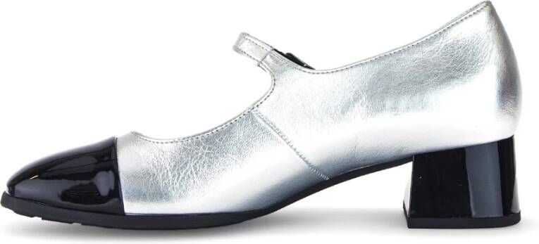 Gabor Zilveren zwarte leren combinatie pumps Multicolor Dames