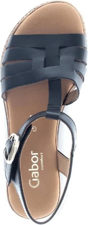 Gabor Zwarte damessandaal met klittenbandsluiting Multicolor Dames