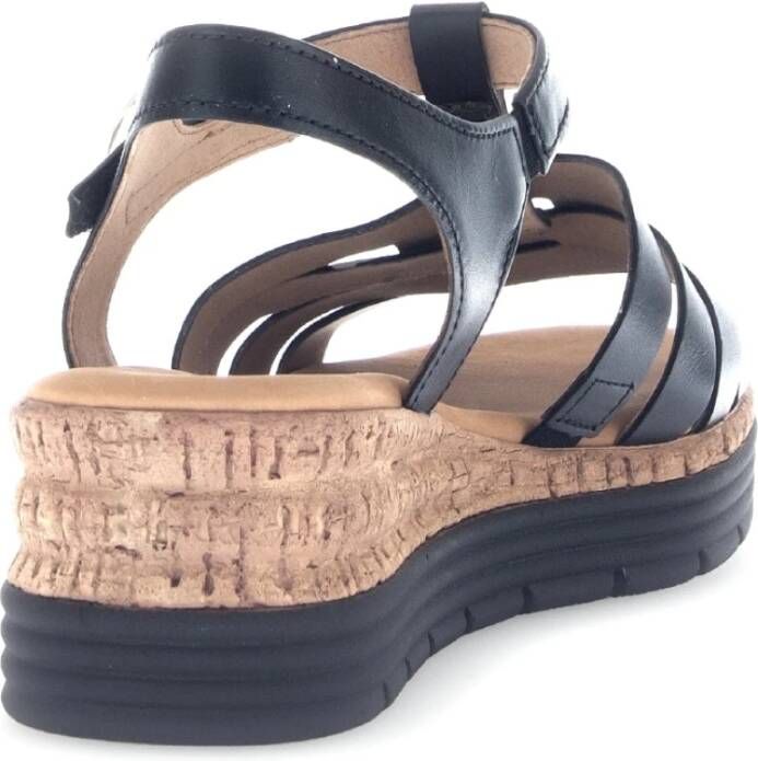 Gabor Zwarte damessandaal met klittenbandsluiting Multicolor Dames