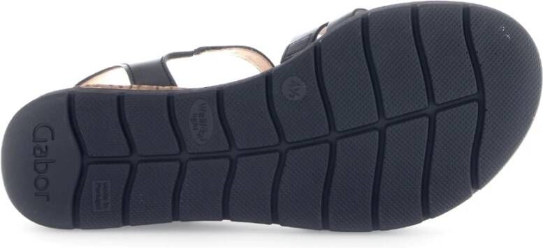 Gabor Zwarte damessandaal met klittenbandsluiting Multicolor Dames