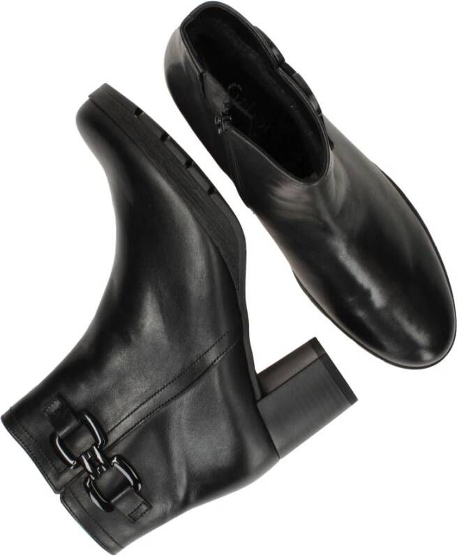 Gabor Zwarte enkellaarsjes met trendy details Black Dames