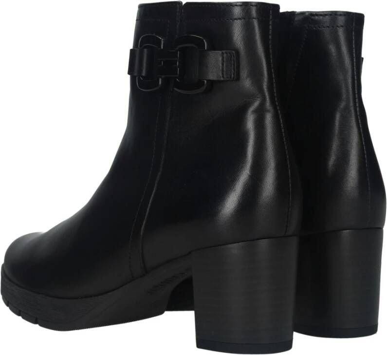 Gabor Zwarte enkellaarsjes met trendy details Black Dames