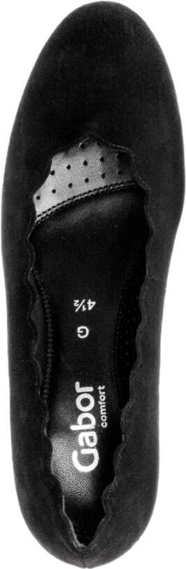 Gabor Zwarte Fluweel Wave Cut Pumps Black Dames