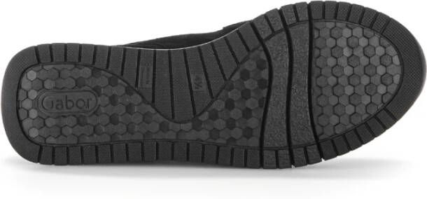 Gabor Zwarte Fluwelen Basket Schoenen Black Dames
