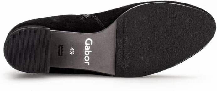 Gabor Zwarte fluwelen fashion booties met vierkante neus