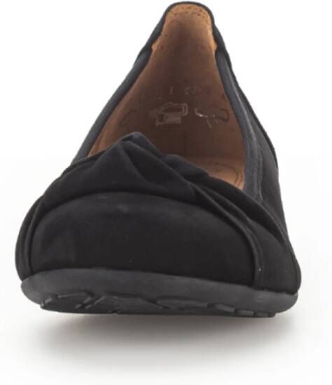Gabor Zwarte Leren Ballet Flats Black Dames