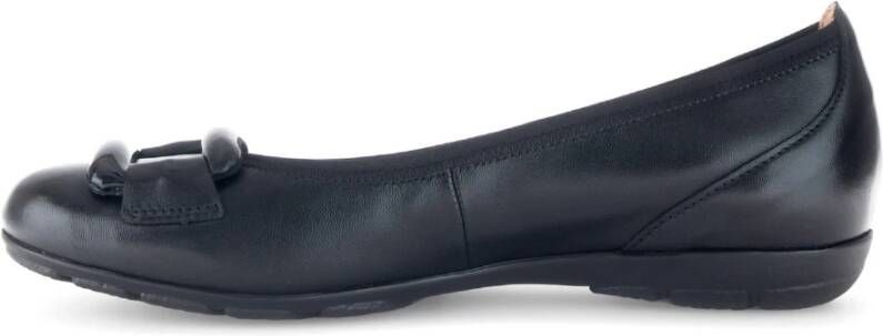 Gabor Zwarte Leren Ballet Flats Black Dames