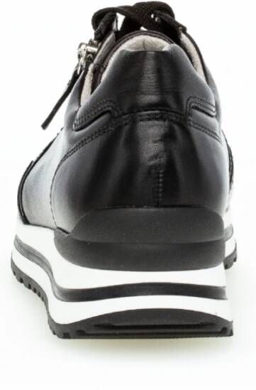 Gabor Zwarte Leren Basket Sneakers