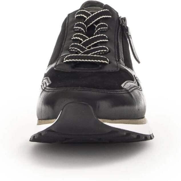 Gabor Zwarte Leren Casual Sports Sneakers Multicolor Dames