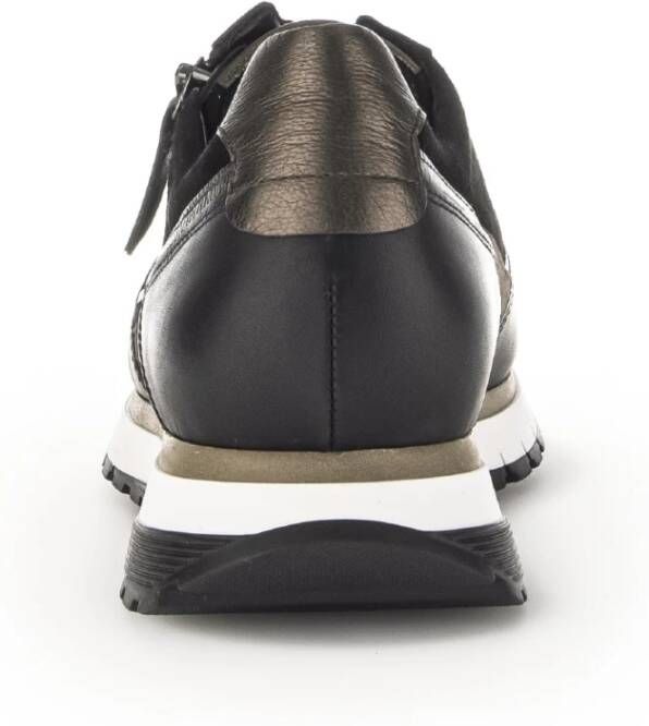 Gabor Zwarte Leren Casual Sports Sneakers Multicolor Dames