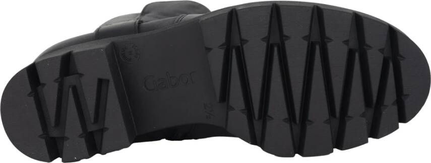 Gabor Zwarte Leren Enkellaars Black Dames