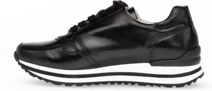 Gabor Zwarte leren gladde manden Black Dames