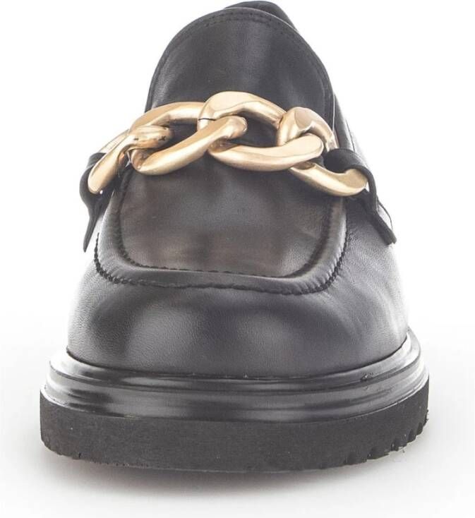 Gabor Zwarte leren loafers