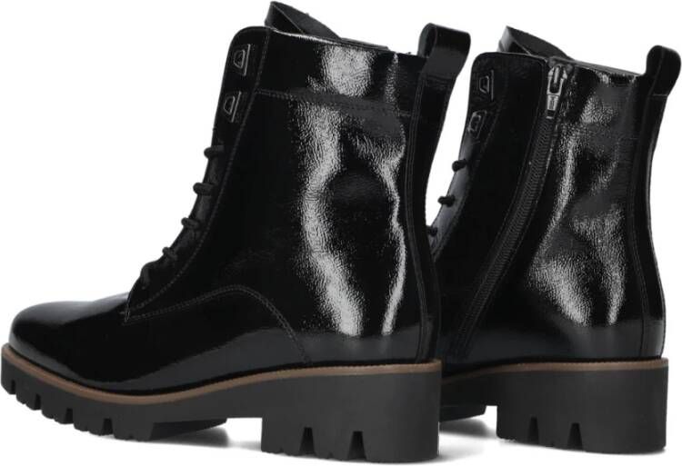 Gabor Zwarte Leren Veterschoenen Black Dames