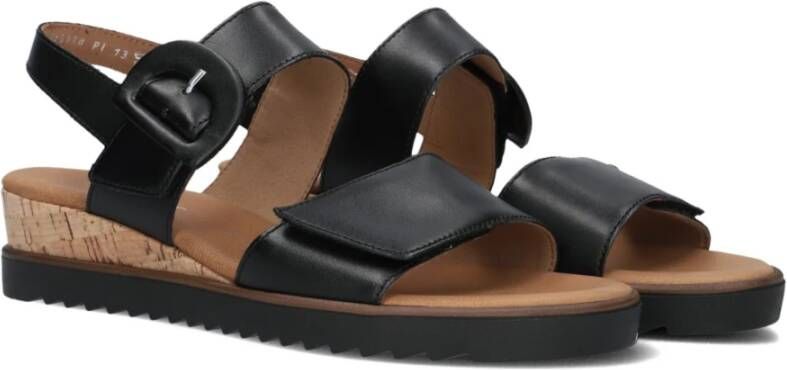 Gabor Zwarte Sandalen 752 Stijlvol Comfort Black Dames