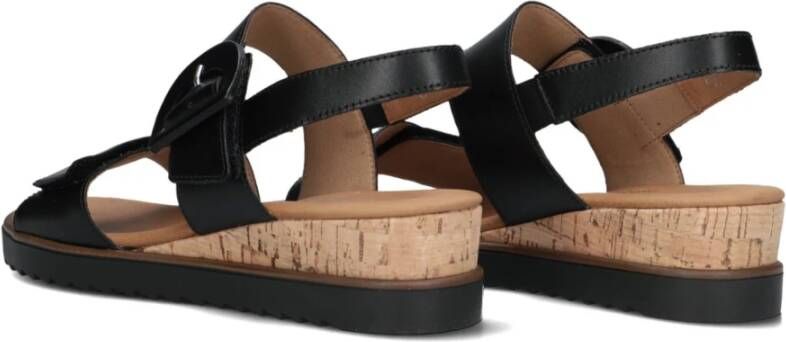 Gabor Zwarte Sandalen 752 Stijlvol Comfort Black Dames