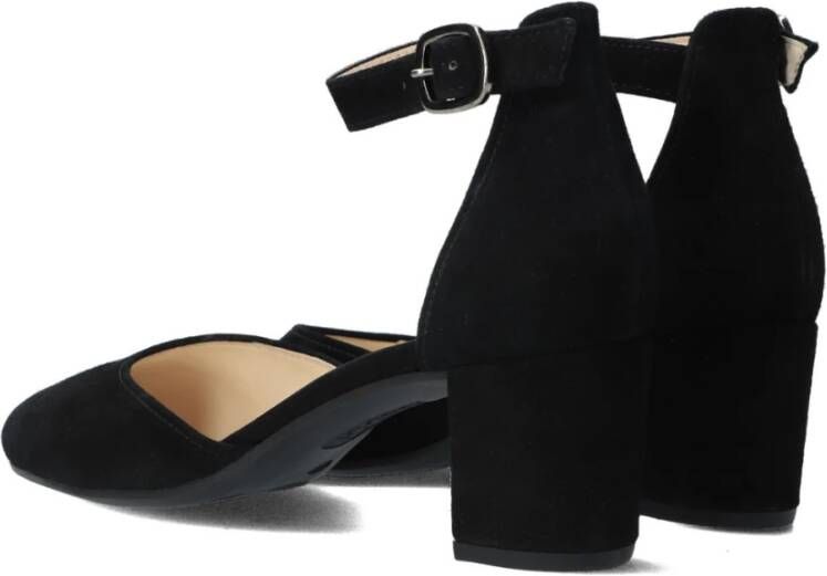 Gabor Zwarte Suède Enkelband Pump Black Dames