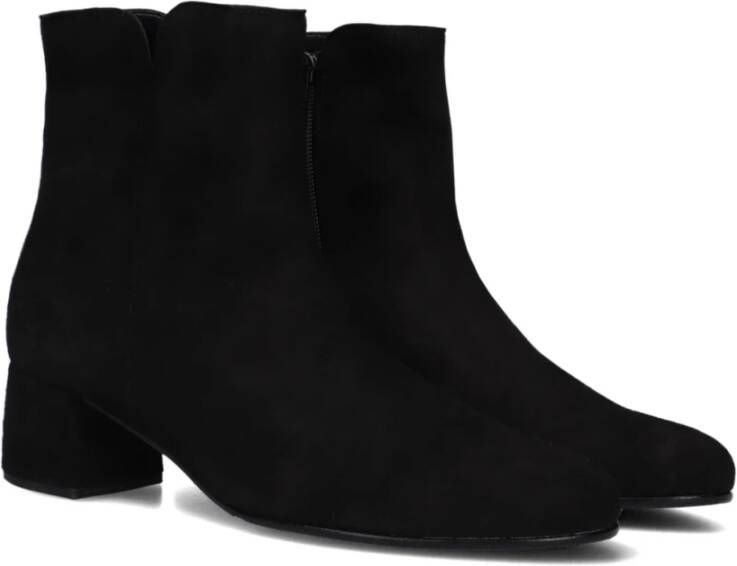Gabor Zwarte Suède Enkellaarzen Stijlvol Comfort Black Dames
