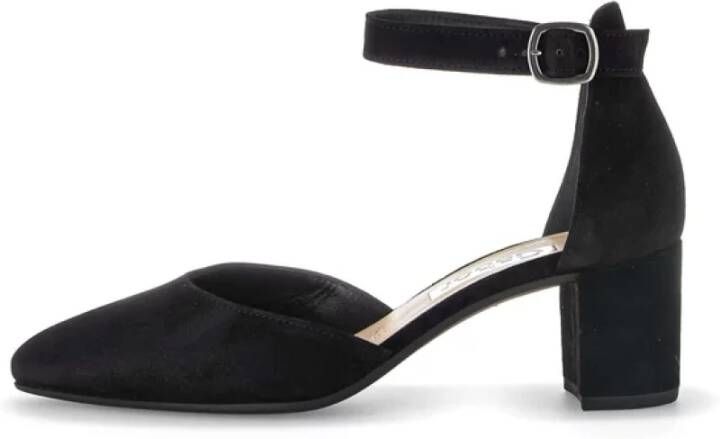Gabor Zwarte suède pumps met blokhak